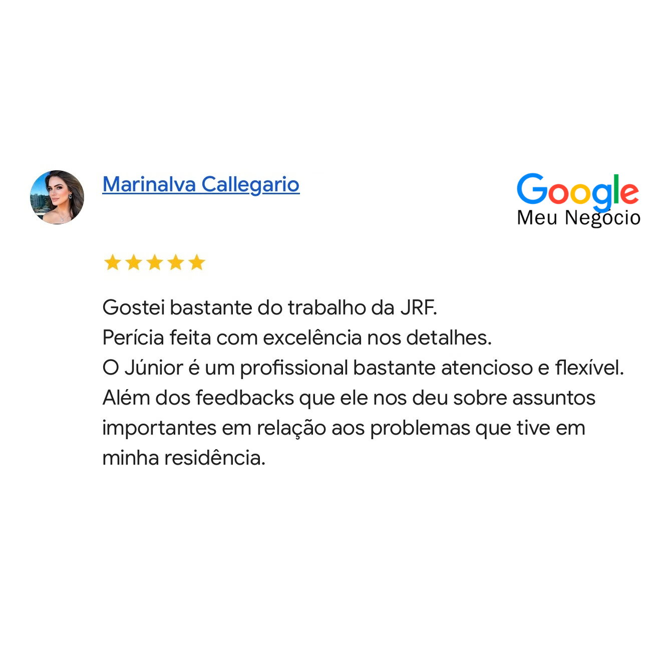 Depoimento de cliente JRF 13