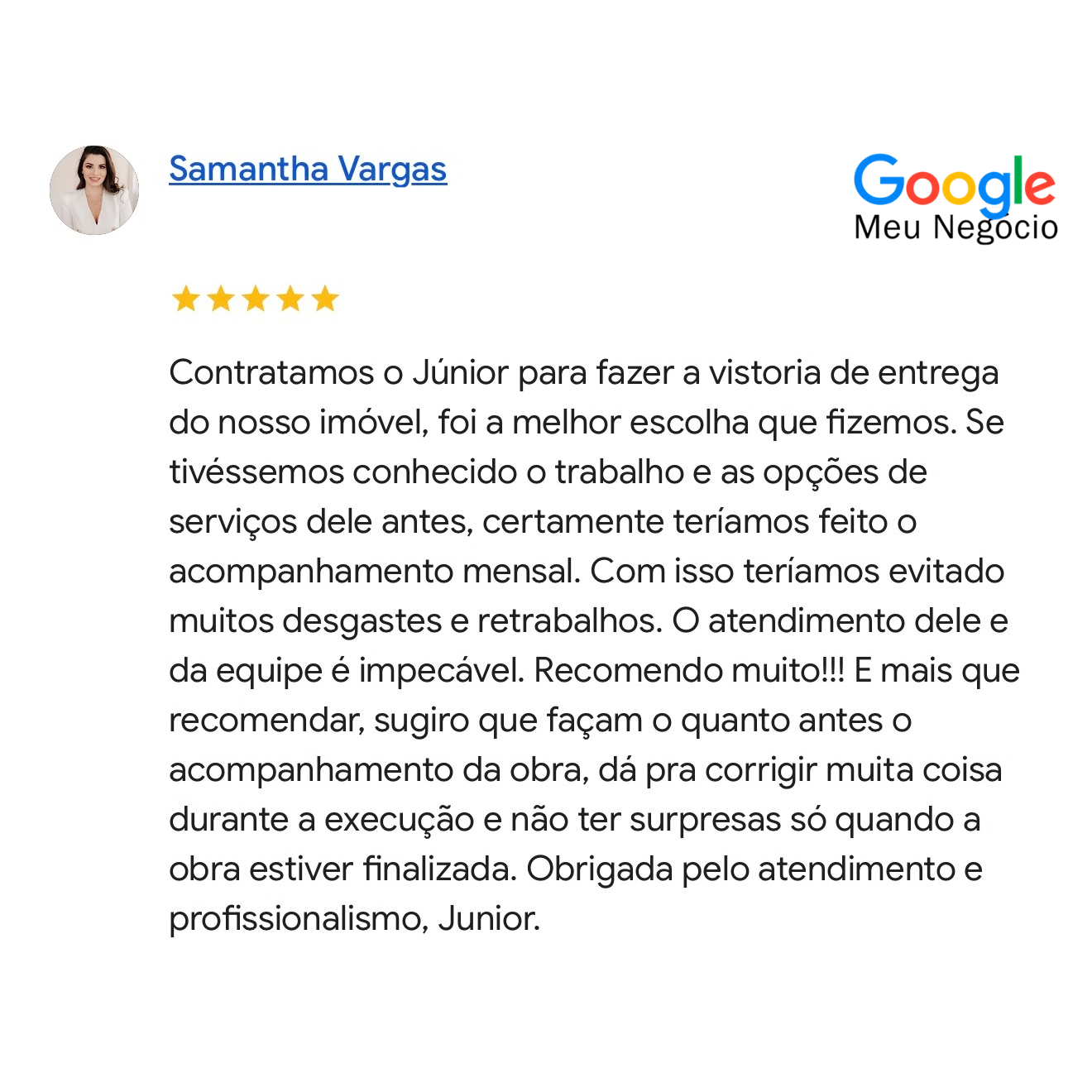 Depoimento de cliente JRF 06